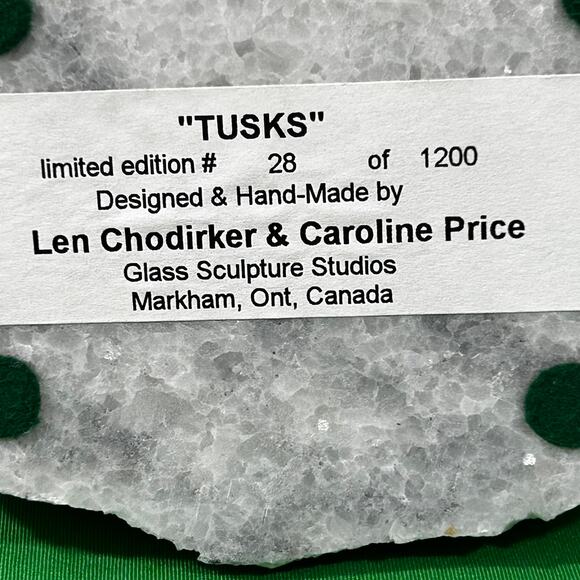 Walrus Figurine Glass "Tusks" Limited Edition #28 Handmade Chodirker & Price - Picture 8 of 9